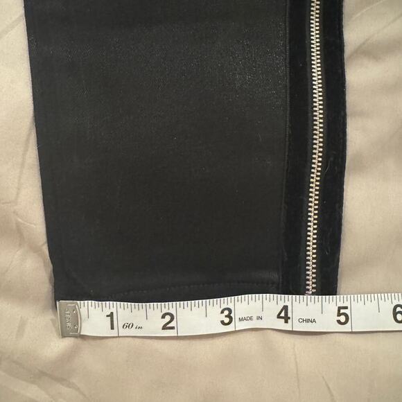 7 For All Mankind Side Zip High Waist Skinny Jeans in B(air) Black with Velvet - Picture 11 of 11